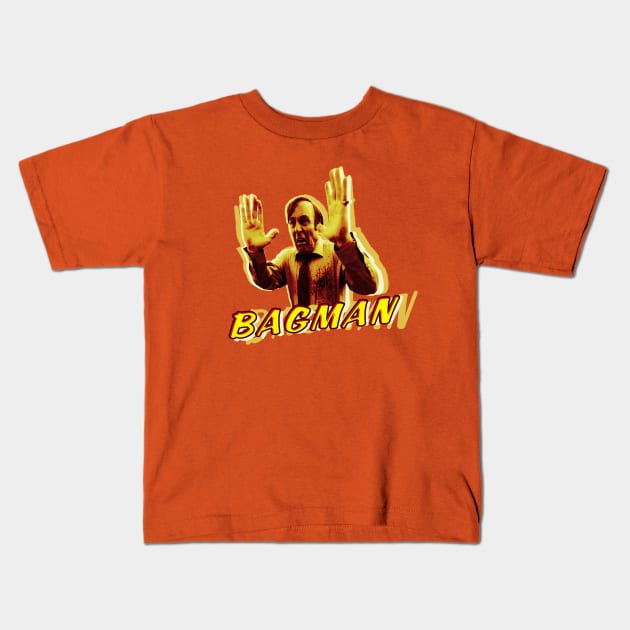 Bagman Kids T-Shirt by OmerNaor316